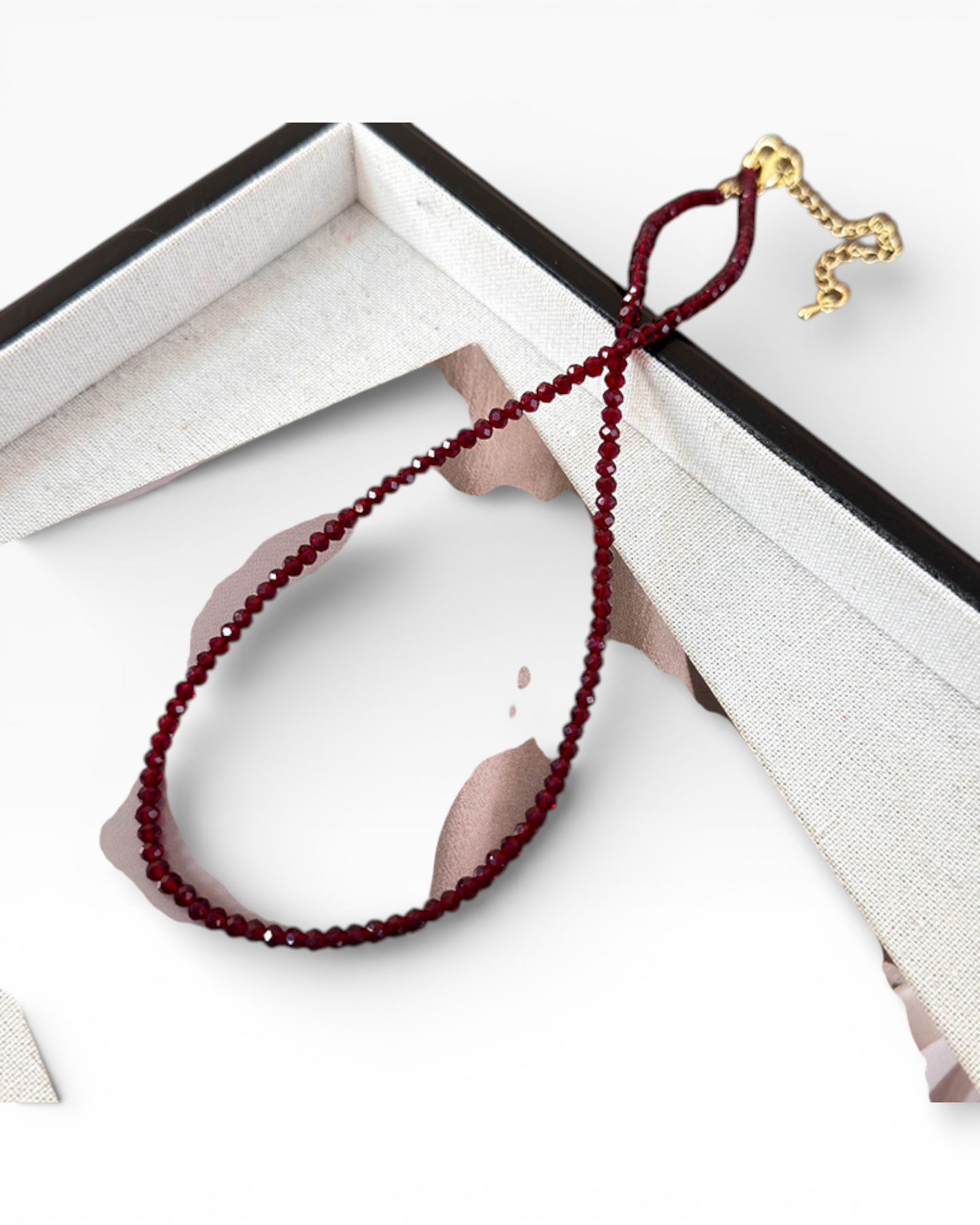 Collar Geométrico Vidrio (Burgandy)